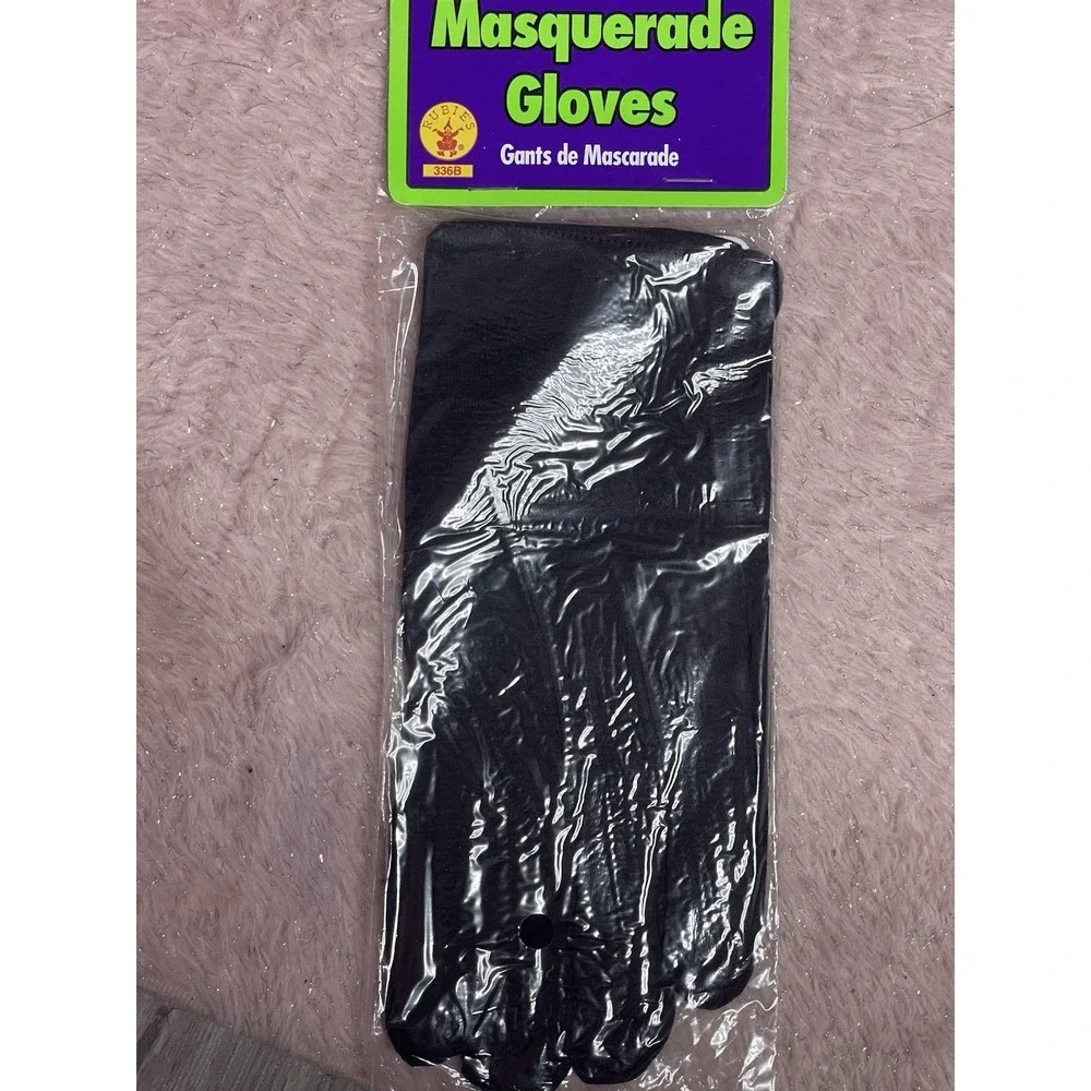 Masquerade Black Leather Gloves Costume‎